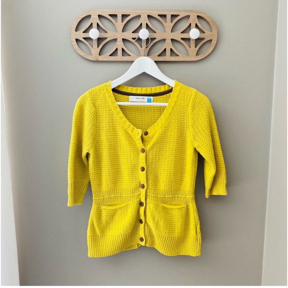 Sparrow by Anthro. Stash Away Cardigan Yellow Sz Medium